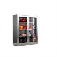 Armoire à extincteurs double porte en acier inoxydable à poser au sol pour équipement d'urgence de chantier et extincteur extérieur