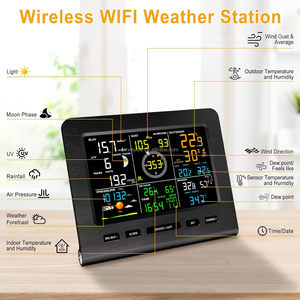 Station météo WiFi - Stations météo intelligentes sans fil 7-en-1 pour la maison intelligente avec <span class=keywords><strong>pluviomètre</strong></span> et mesure de la vitesse/direction du vent, prévisions météorologiques - Product Image 2