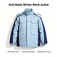 Vêtements de travail antistatiques en gros, vestes d'hiver pour travailleurs, uniformes d'extérieur épais et chauds unisexes avec plusieurs poches pour l'usine
