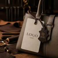 Étiquette suspendue de luxe personnalisée avec logo pour sac à main, étiquette en cuir véritable, étiquette en papier premium pour sacs, sacs à main, vêtements et accessoires