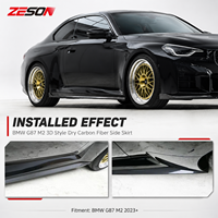 Extensions de jupes latérales ZESON en fibre de carbone sèche style 3D pour BMW M2 G87 Competition XDrive Coupé Gauche Droite 2023+