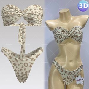 Maillot de bain deux pièces triangle micro bikini pour femme, imprimé simple, vêtements de plage, design 3D personnalisé, vente chaude, échantillon gratuit - Product Image 3