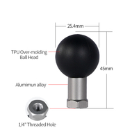Rotule en alliage d'aluminium 17mm 20mm 25mm (1 pouce) pour support de téléphone portable de moto, adaptateur d'accessoires de téléphone pour RAM