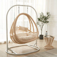 Mobilier d'extérieur Chaise balançoire suspendue illuminée à led pour le jardin, cour, patio, luxe, couleurs RVB, balançoire circulaire rougeoyante avec support