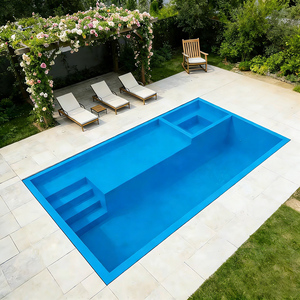 <span class=keywords><strong>Piscina</strong></span> Interrata Rettangolare Grande da Esterno in Vetroresina per Giardino dal Design Moderno per Nuoto Idromassaggio e Divertimento in Famiglia - Product Image 4