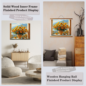 Peinture à l'huile par numéros DIY Tournesols sur le rebord de la fenêtre, Peinture à l'huile sur toile à colorier, Dessin, Œuvre d'art murale pour la maison - Product Image 6