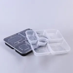 Container 28 32 Oz 500ml 1000ml 1 2 3 4 5 7 Compartment Takeaway Lunch Bento Box Plastic Microwave Disposable Food Container With Lids