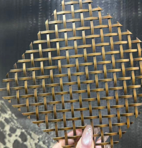 Grille tissée en métal bronze vieilli - <span class=keywords><strong>Insert</strong></span> décoratif de style rétro pour portes d'armoires et façades de rangements - Product Image 5