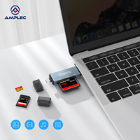 Lector de Tarjetas CF SD TF USB Tipo-C, Adaptador de Tarjetas de Memoria 3 en 1 con Chipset GL834, Soporte OTG para Teléfono y PC, Compatible con hasta 2TB