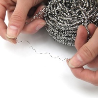 Récureur Inox de haute qualité, épurateur en spirale de fil métallique en acier inoxydable 3 boules pour cuisine domestique avec sac Opp