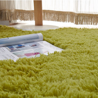 Tapis de salon uni style hôtelier carré en polyester lavable à la main à poils longs pour table basse et chevet de chambre