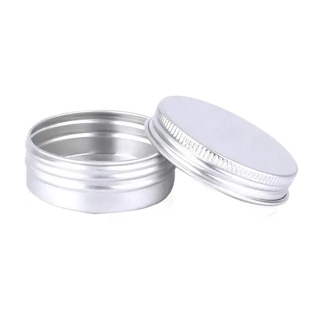 Lata de aluminio de 5G, 10G, 30G, 50G para bálsamo labial con tapa de tornillo/lata de vela/contenedor redondo para almacenamiento, frasco de crema de muestra de lápiz labial