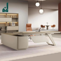 Bureau de direction modulaire moderne avec finition en panneau de bouleau - Table de bureau minimaliste pour managers et professionnels