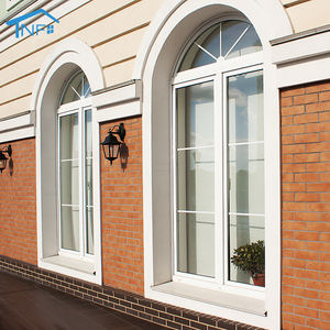 Modern Kilise Alüminyum Alaşımlı Kanatlı Pencere Açılır Kapanır Tarz Temperli Cam Kavisli Fransız Pencereler - Product Image 2