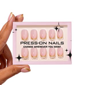 <span class=keywords><strong>Uñas</strong></span> Acrílicas Reutilizables <span class=keywords><strong>de</strong></span> Alta Calidad con Recubrimiento Dorado Estilo Francés, 30 Piezas, <span class=keywords><strong>Uñas</strong></span> Postizas Cortas Cuadradas Flexibles - Product Image 4