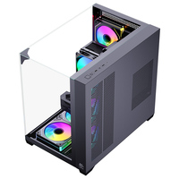 Boîtier PC ATX SNOWMAN CS015PRO avec 3 Côtés en Verre, 7 Ventilateurs, Support Carte Mère Lumineux ARGB 5V 3 Broches, pour Ordinateur de Bureau