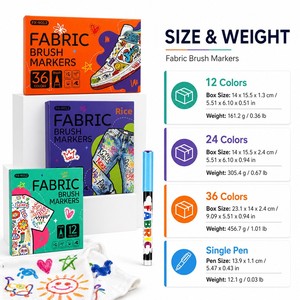 Marqueur textile pour best-sellers : outil créatif pour vêtements d'étudiants et graffitis ; lavable à l'eau, résistant à la décoloration - Product Image 1