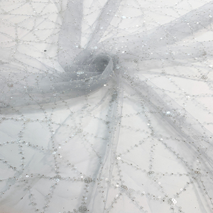 Vải Váy Cưới Đính Kim Sa Lưới Ren Duyên Dáng Vải Tuyn Thêu Hạt Cườm Nigeria Vải Ren Váy Dạ Hội Đính Kim Sa - Product Image 3