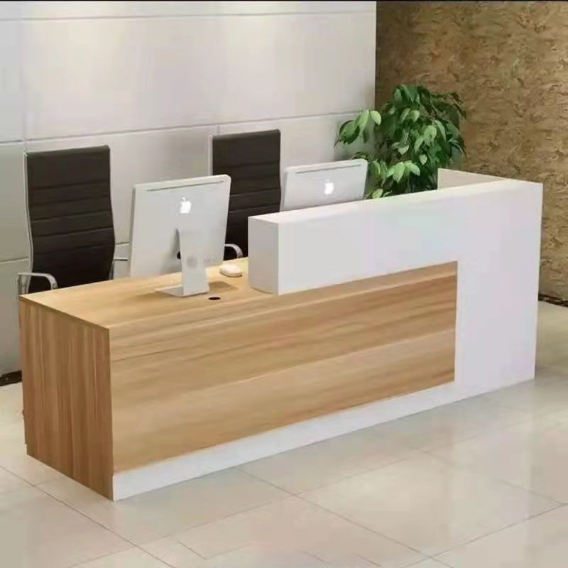 Office Front Counter Modern Design Customized logo MFC Wood Counter ...