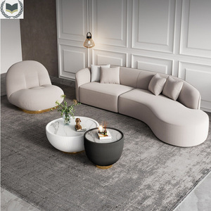 Sofá Individual de Alta Gama, Estilo Moderno, con Esponja, Tapizado en Franela, Forma Curva, Ideal <span class=keywords><strong>para</strong></span> Espacios <span class=keywords><strong>Pequeños</strong></span> - Product Image 3