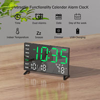 Réveils sonores pour chambres à coucher, petite horloge numérique, réveil miroir LED avec ports USB, horloge de bureau pour enfants, double alarme