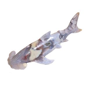 El oyma doğal çiçek akik kristal köpekbalığı Sakura kiraz çiçeği akik hayvan oyma - Product Image 1