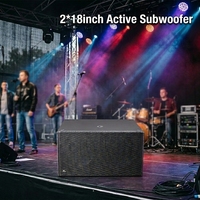LEON AUDIO Équipement audio professionnel Caisson de basses actif double 18 pouces 3200W Amplificateur classe D DSP Bi-Amplification