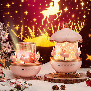 Cadeau de Noël pour Enfants Boîte à Musique <span class=keywords><strong>Rotative</strong></span> à 360° Projecteur d'Étoiles Nébuleuse avec Cabanes Roulantes Lampe de <span class=keywords><strong>Projection</strong></span> Dessin Animé LED <span class=keywords><strong>Veilleuse</strong></span> Rechargeable - Product Image 4