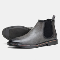 Bottes de travail pour hommes, style rétro, confortables, tendance 2026, en cuir noir et marron, type Chelsea, pour homme