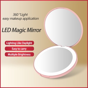 Portable LED <b>Mirror</b> Double Sides <b>Foldable</b> Cosmetic <b>Mirror</b> 1X/3X Magnification Lighted Makeup <b>Mirror</b> - Product Image 4