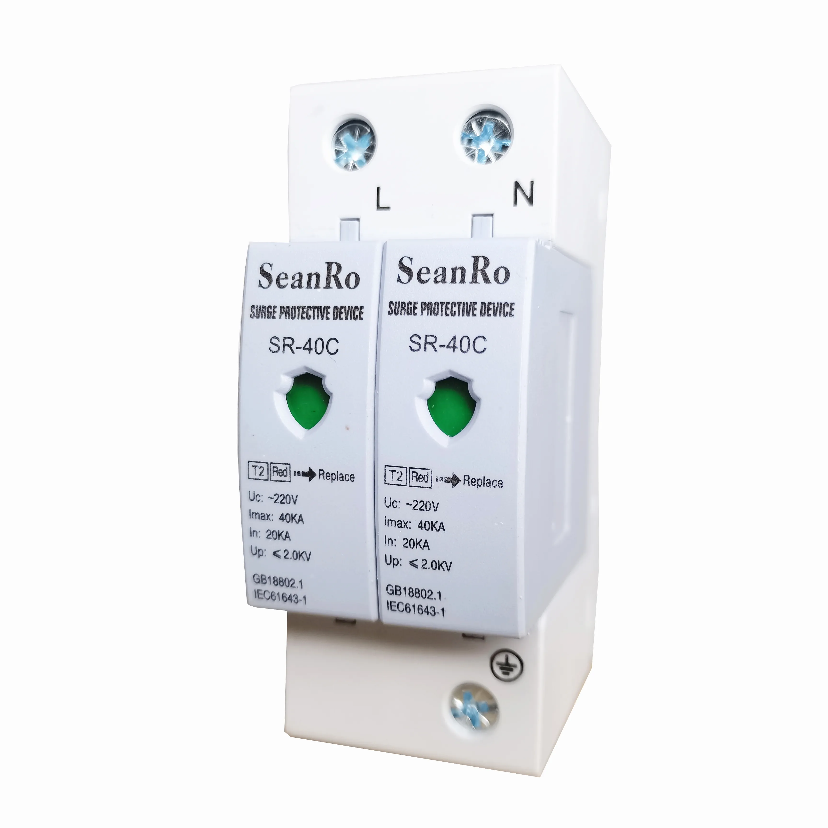 SeanRo — dispositif de protection contre les surcharges, 40KA AC, 220V, 230V, 400V, appareil électrique domestique, SPD