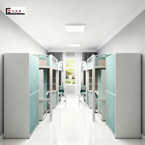 Meubles scolaires OEM : Solution intégrée de <span class=keywords><strong>lits</strong></span> <span class=keywords><strong>superposés</strong></span> modernes en métal pour chambres quadruples, idéale pour hôtels, dortoirs et armoires de chambre. - Product Image 1