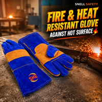 Gants de soudage en cuir de vachette certifiés EN407, résistants à la chaleur, ignifuges, paume renforcée, gants de sécurité pour soudage MIG TIG, barbecue