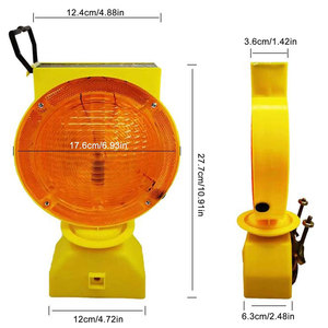 Luz Intermitente LED Portátil de Plástico Amarillo de 3V con Energía Solar para Advertencia de Seguridad Vial en Construcción de Carreteras - Product Image 2
