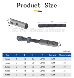 <span class=keywords><strong>Morsetto</strong></span> a croce per tendicavo in acciaio inox 316 per ringhiere, raccordo filettato, terminale di tensionamento e ancoraggio - Product Image 3