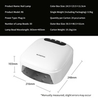 Lampe de séchage pour vernis gel de qualité professionnelle avec 30 perles à double source pour un séchage rapide