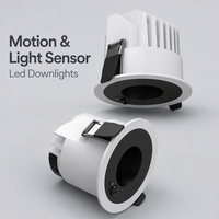 Downlight LED intelligent professionnel en aluminium avec capteur, 10W 15W 20W, haute dissipation thermique, spot encastré