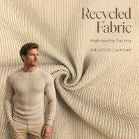 Nouveau style européen Tissu tricoté côtelé Fabricant textile 51% Polyester 44% Coton 5% Élasthanne Jacquard CVC TC Personnalisation usine