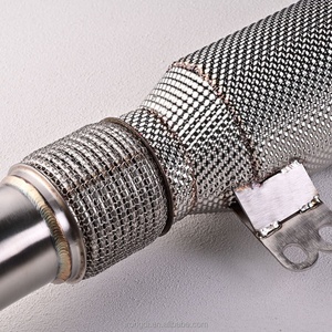 B58 G20 440i 2019 Plus Compatible 304 Stainless Steel Downpipe With OPF Tube Pearl Texture Heat Shield and Brushed Insulation - Product Image 5