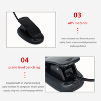 Lampe à clip LED HEBIKUO PD16 pour pupitre de musique, pour la lecture de partitions, avec luminosité réglable