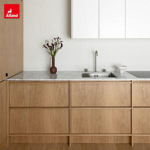 Idées de Rénovation Allandgroup Style Japandi Wabi Sabi Meubles en Placage de Chêne Massif Abordables Cuisine Simple Armoire en <span class=keywords><strong>Bois</strong></span> - Product Image 4