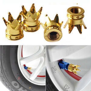Bicycle Crown <b>Valve</b> <b>Cap</b> Chrome Finish For Tire Decoration And Dust Protection Cycling Accessory - Product Image 2