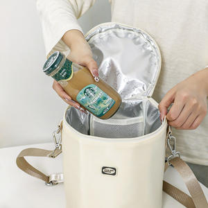 Bolsa de almuerzo aislada Cotton Road, bolsa redonda de tela Oxford para llevar en la mano, para trabajadores de oficina y estudiantes - Product Image 3