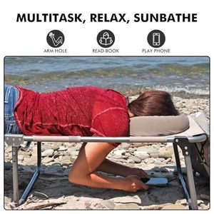Chaise longue pliante avec auvent pare-soleil et ouverture pour le visage, chaise de bronzage extérieure plus confortable - Product Image 4