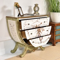 Armoire de rangement traditionnelle en bois massif avec 2 tiroirs et 2 compartiments, en acier inoxydable peint à la pierre, pour salon