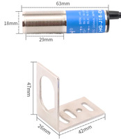 Capteur de proximité inductif à boîtier métallique M12 HG-J18-D50N1, sortie de tension analogique, distance de détection 20 cm, 30 VDC, 3 fils, diffuse