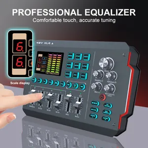 2024 Hot Selling Mixing Console Podcast Voice Wisselaar Geluidskaart Digitale Signaaloverdracht Audiomixer Met Xlr Microfoon