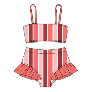 Nuevo Conjunto de <span class=keywords><strong>Bikini</strong></span> de Dos Piezas sin Mangas con Estampado Personalizado para Niñas, Traje de Baño con Volantes, Ropa de Playa para Niñas - Product Image 4