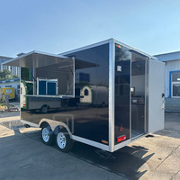 Remorque alimentaire standard US/UE avec cuisine complète, camion de restauration commercial extérieur, chariot alimentaire carré pour l'extérieur