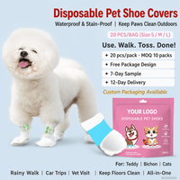 Protège-pattes jetables pour chiens et chats, 20 pièces, imperméables, antidérapants, non toxiques, pour la pluie, la marche et la protection des sols intérieurs, vente en gros pour animaux de compagnie